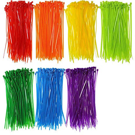 UKCable-Ties Cable Ties 140mm x 3.6mm Black Natural/White Coloured Strong Nylon Zip Ties (300, Red)