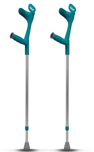 Pulox Unterarmgehstützen Türkis 140 kg mit Ergo-Softgriff 1 Paar | Klassische Krücken von Ossenberg im Pulox-Design, Ergonomischer Softgriff für hohen Komfort und sicheren Halt