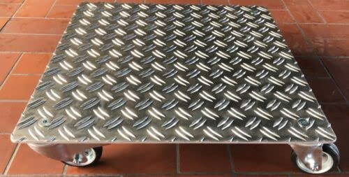 Pflanzenroller AluGrip-V280 bis 280kg Blumenroller Untersetzer Indoor Outdoor (Aluminium Duett 5/6,5mm, 500x500mm)