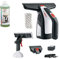 Bosch GlassVAC Cordless Window Vac for Windows, Tiles, Mirrors and Shower (Running Time Approximately 35 Windows, in Carton Packaging) + Bosch GlassVAC Detergent