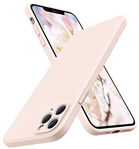 SURPHY für iPhone 11 Pro Hülle Silikon mit Kameraschutz, Flache Kante Handyhülle iPhone 11 Pro Case 5,8 Zoll Dünn Schutzhülle, Rosa