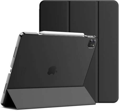 JETech Custodia per iPad Pro 12,9 Pollici (6a/5a Generazione, Modello 2022/2021), Supporta la Ricarica di Pencil, Intelligente Cover con Auto Svegliati/Sonno (Nero)