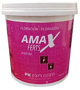 Amax Ferts - Fertilizante PK Exploder 1kg - Engorde para flores, frutos y cogollos - Fertilizante en polvo para floración rico en fósforo y potasio - Abono para todo tipo de plantas