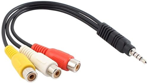 Bolwins P13S 3,5mm Klinke auf 3x Cinch RCA Adapter Kabel – 30cm, 3.5mm Klinkenstecker auf 3 RCA Buchsen für TV, DVD, MP3, PC, Camcorder