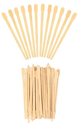 Bastoncini Legno per Ceretta,100 Pezzi Bastoncini Di Cera,Bastoncini Legno Ceretta,Spatole in Legno per Ceretta,per Depilazione Ceretta per Sopracciglia,Viso.