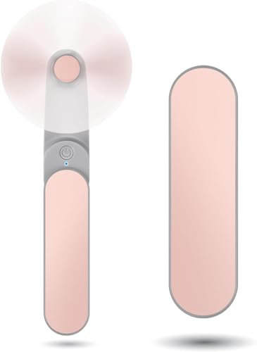 Venforze Mini Fan Handheld, 2 Speeds Rechargeable Quiet Fan[9-15 Working Hours], Portable Small Pocket Size Personal Hand Fan for Travel, Outdoor, Indoor and Easy Make up (Pink)