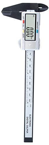 Calibro a corsoio, strumento di misurazione da 6 pollici, calibro a corsoio portatile in plastica, righello calibro digitale 0-150 mm, supporto mm/inc, per stencil per sopracciglia, trucco, scuola, uf