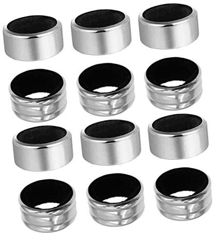 BESTonZON 12pcs Red Wine Leak Preventer Stainless Steel Wine Bottle Drip Rings for Box