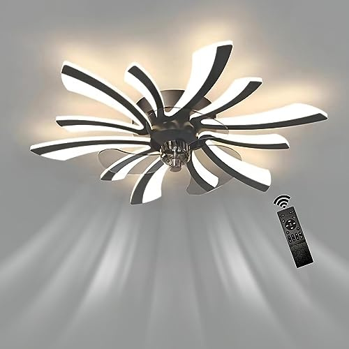 GaoHX Deckenventilator mit Beleuchtung Leise, Deckenventilator mit LED Licht, Deckenleuchte mit Ventilator für Schlafzimmer Wohnzimmer, 6 Geschwindigkeiten, Reversibel, 3000K-6500K Dimmbar
