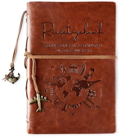 A5 Kunstleder Notizbuch Erinnerungen Festhalten für die Ewigkeit 160 Seiten Blanko nachfüllbar Reise Tagebuch Vintage Journal Reisenotizbuch Geschenke Ringbuch zum Selberschreiben Reisetagebuch