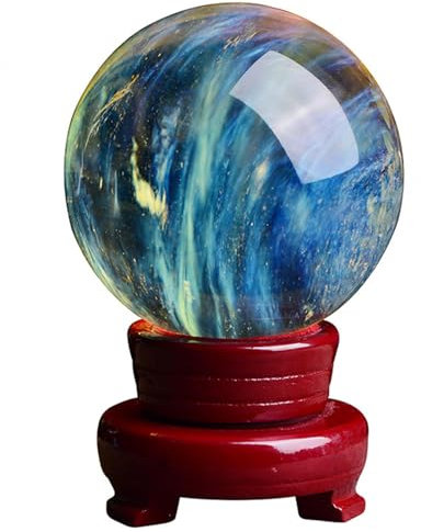 NIBHZ Bola de Cristal Natural Bola de Piedras Preciosas de Citrino Bola de Adivinación Escultura Estatuilla Adorno Decoración de Riqueza y Felicidad Atraer,150mm