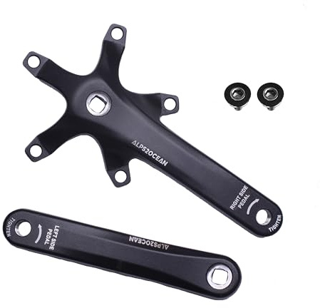 Alps2Ocean Universal-Fahrrad-Kurbelarm, Vierkantloch-Kurbelgarnitur, 1 Paar, 140 mm/152 mm/160 mm/165 mm/170 mm/175 mm, BCD 130 mm Fahrrad-Kurbelarme für Citybike, Rennrad, Klapprad, Mountainbike,