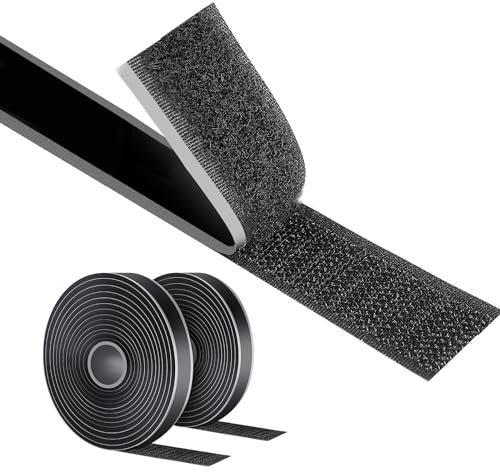 AiQInu Feltro Adesivo Forte, 8m x 16mm Biadesivo, Sistema Di Fissaggio Hook & Loop, Nastro A Strappo Per Tessuto DIY