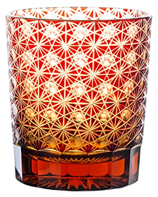 sjdoPulse Verres À Whisky en Verre Sculpté, Verres À L'Ancienne, Verre À Whisky Japonais, Cristal Façonné À La Main, Ensemble De 2 (Type1 2 Tasses)