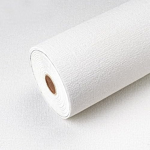 Snewvie Self Adhesive Thermal Insulation Wallpaper,1 Roll=15 sq.ft 3mm Thicken Peel and Stick White Textured Wall Paper for Ceilings Kitchen Bedroom Livingroom,Thermal Wallpaper for Cold Walls