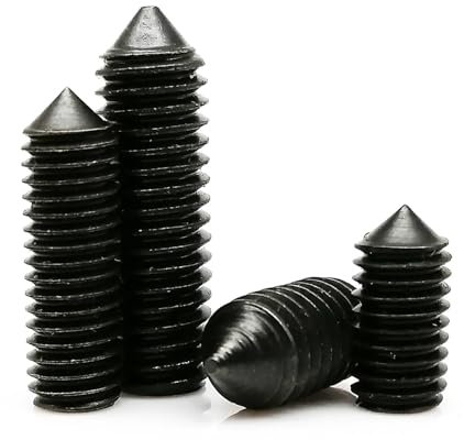 Vite di arresto, vite di arresto a brugola 1/10/50X M2 M2.5 M3 M4 M5 M6 M8 M10 M12 M16 Bullone con testa conica a esagono incassato in acciaio grado 12.9 nero Vite di fermo con punta conica(6mm,50pcs