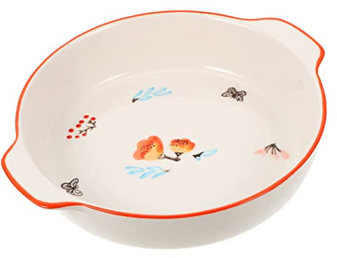 BESTOYARD Ciotola Da Forno Ceramica Con Manici Pirofila Profonda Per Torte e Pasti Microonde e Lavastoviglie Sicura Di Design Elegante Per Cucina e Tavola