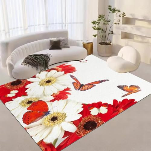 Teppich Kinderteppich Wohnzimmerteppich Schlafzimmerteppich 3D-Gedruckter Superweicher Flanellteppich Fantasy-Schmetterling - Polyester-Soft-Touch,Leicht Zu Reinigen 80 X 160 cm -5334255901