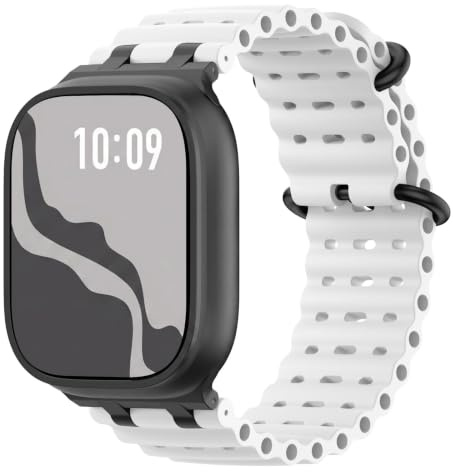 Astorgos Correa Ocean Mejorada Compatible con Apple Watch 42/44/45/46/49mm | Para iWatch Ultra 3/2/1,S11/10/9/8/7/6/5/4,SE 3/2/1, para Hombre y Mujer, Conector Metálico, Silicona, Deportiva, Bicolor