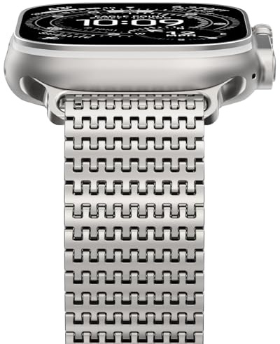 NewWays 24-mm-breites Milanese Armband für Apple Watch Ultra 49mm,Titan