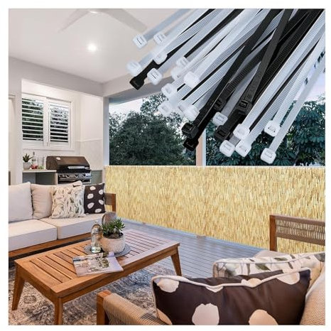 Vallas Decorativas para Balcon, Protección Visual Valla de Caña Estera de Cañas, Fácil Instalación y Estable Pantalla de Privacidad Patio y Jardín Balcón Privacidad Terraza(T3,0.7x7 m 2.3x23 ft)