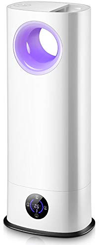 GUHPZA Household Humidifier Floor Type Large Capacity Large Fog Volume Intelligent Mute Baby Bedroom Office Suitable For Dry Skin Cough Eyes And Nose,White Smart