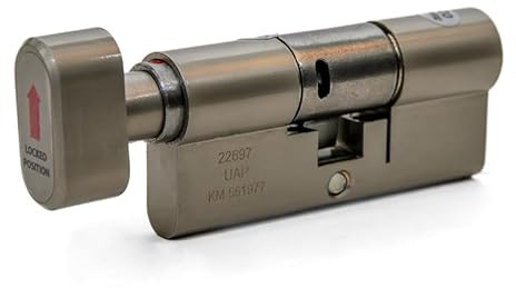 UAP Kinetica+ K4 3* Kitemarked Key & Turn Euro Cylinder Door Lock - Unparalleled Home Security & Safety System - with Bio Key, 6-Pin, Anti-Bump, Anti-Drill Features (90mm 35-10-45T (40/50T) (Nikel)