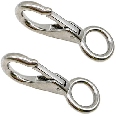 Directional Hooks, Quick Release Fixed Snap Shackle 316 Stainless Steel Lifting Hook Rigging Accessories for Outdoor Indoor (Pack of 2)