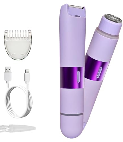 Recortadora de bikini para mujer, maquinilla de afeitar eléctrica de doble cabeza, recortadora de vello púbico con IPX4 impermeable y fácil de limpiar, recargable, sin dolor, Silk Glide Pro para