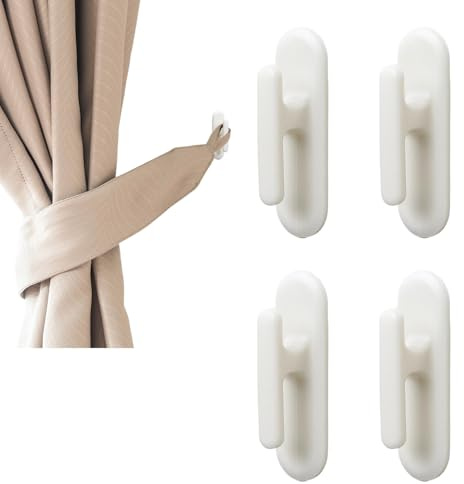 ALLY-MAGIC 4Pcs Blind Cord Winder, Window Cord Winder White Safety Back Self Adhesive Curtain Hooks Wrap Cleats for Home Office Window Blinds Curtains Sun Shades RopesY4CLGG
