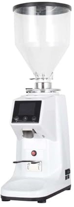 Molinillo de café con 19 ajustes ajustables, rebaba de acero inoxidable de 60 mm, dosificación de temporizador, capacidad de 0,5 L/1 L para verter espresso sobre prensa, control táctil, molienda de