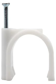 Lot de 100 serre-câbles ronds en acier blanc, 12/14/16/20/22/25/30/40 mm, for fixation murale(25mm)