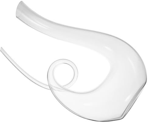 TOYZFRIENDY Decanter per Vino da Casa 1300 Ml in Vetro Cristallo senza Piombo Collo Stretto e Design Curvilineo Versatore Antigoccia Trasparente per Ossigenazione e Servizio Vino