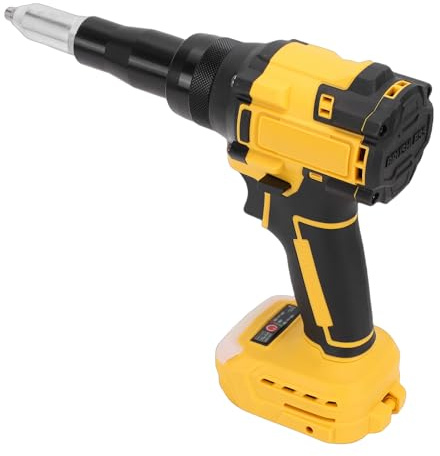 Bewinner Pistola Remachadora Inalámbrica con Motor sin Escobillas de Doble Velocidad, Compatible con Baterías Incluye Luz LED y Remachado Automático