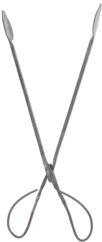 SUPVOX Pinzas para Chimenea de Hierro Negro, Extra Largas Agarre Cómodo, Ideales para Leña y Carbón en Estufas de Leña y Fogatas al Aire Libre