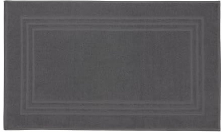 Kleine Wolke Frottiervorleger Lodge Dunkelgrau 50 x 80 cm | OEKO-TEX zertifiziert, 800 g/qm, vegan ohne tierische Bestandteile hergestellt, bei 60° C waschbar, 100% Baumwolle