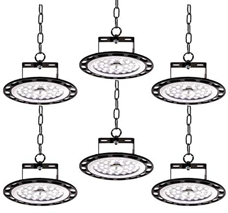 bapro 6 * 100W UFO High Bay Light,IP65 Projecteur LED.6000K --Blanc Froid LED Projecteur Interieur UFO Spot high bay lumière d'entrepôt, pour l’éclairage de Garage Atelier