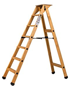 Centaure Escabeau Lyonnais Bois 6 marches + Tablette