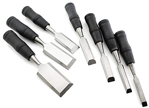 Cinceles para madera 8 piezas Juegos de formones 65# de acero al manganeso cinceles para madera para profesionales o aficionados al trabajo en madera cinceles para madera