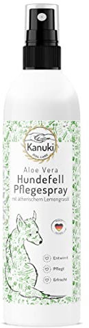 Kanuki Hundefell Pflegespray mit ätherischem Lemongrasöl 200ml – mit Aloe Vera für alle Felltypen – entwirrt & pflegt für ein geschmeidiges Fell, ohne Silikone