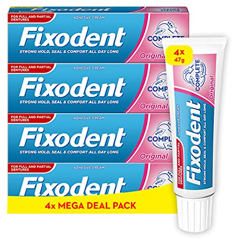 Fixodent Complete Denture Adhesive 47g, Original x4