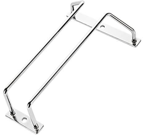 Dianoo Portabicchieri da vino da 18 cm, con finitura cromata in metallo, 1 fila