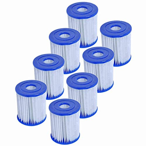 Mscomft Cartouches filtrantes for Bestway de Taille I pour piscines for Bestway Pompe de Piscine, Filtre De Piscine Gonflable, Installation Facile (8 PCS)