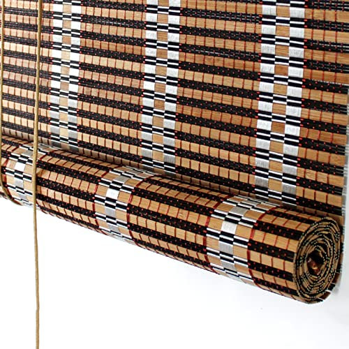 XIAODANHUA Retro Bambus Rollo Atmungsaktiver Fensterrollo UV-Beständiger Jalousine Blackout Vorhang Privacy Bamboo Raffrollos, Seitenzug, Anpassbar