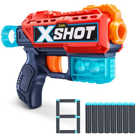 ZURU - XSHOT – Excel – Kickback – Pistole Pfeile Schaumstoff – Lieferung mit 8 Pfeilen – zieht bis zu 27 Meter – 36184-22