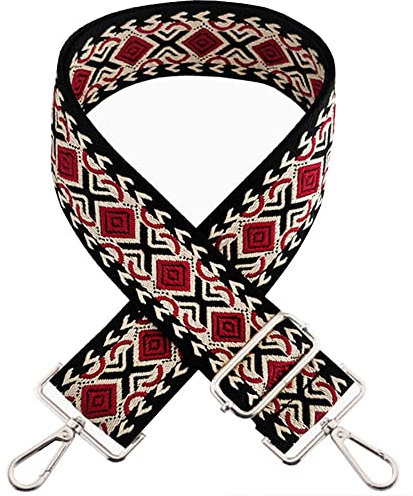 Kiwochy Verstellbarer Breiter Schultergurt Taschengurt Bunter Trageriemen 2 Zoll Breit Handtaschen Riemen Schulterriemen Bunt Schultergurt Karabiner in Silber für Taschen Handtaschen (Weinrot)