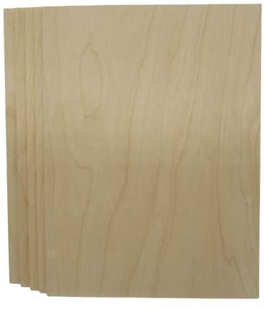 Trustleaf 3mm A5 Birch Plywood (A5 Approx Read Description) -210x154x 3mm (Pack of 5) - Laserable Ply.