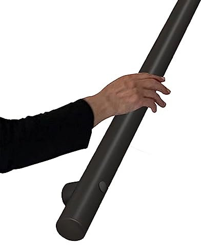Handläufe für Treppen, 1 Fuß – 20 Fuß, Edelstahl-Haltegriff für den Außenbereich, Wand, rutschfester Haltegriff, Geländer, 1 m, 1,5 m, 2 m, 2,5 m, 3 m, Sicherheitshandlauf – Mattschwarz ( Size : 600cm