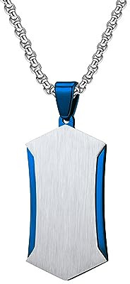 Necklace Men Dog Tag, Halskette Edelstahl Elegant Anhänger Modeschmuck Accessoires für Ehemann Sohn