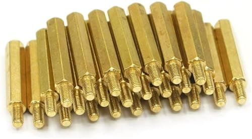 JIUYUEYA 50 Stück M3 Sechskantmutter Abstandsschraube Messing Gewinde Säule Computer Motherboard Abstandshalter (Color : 22mm, Size : M3)